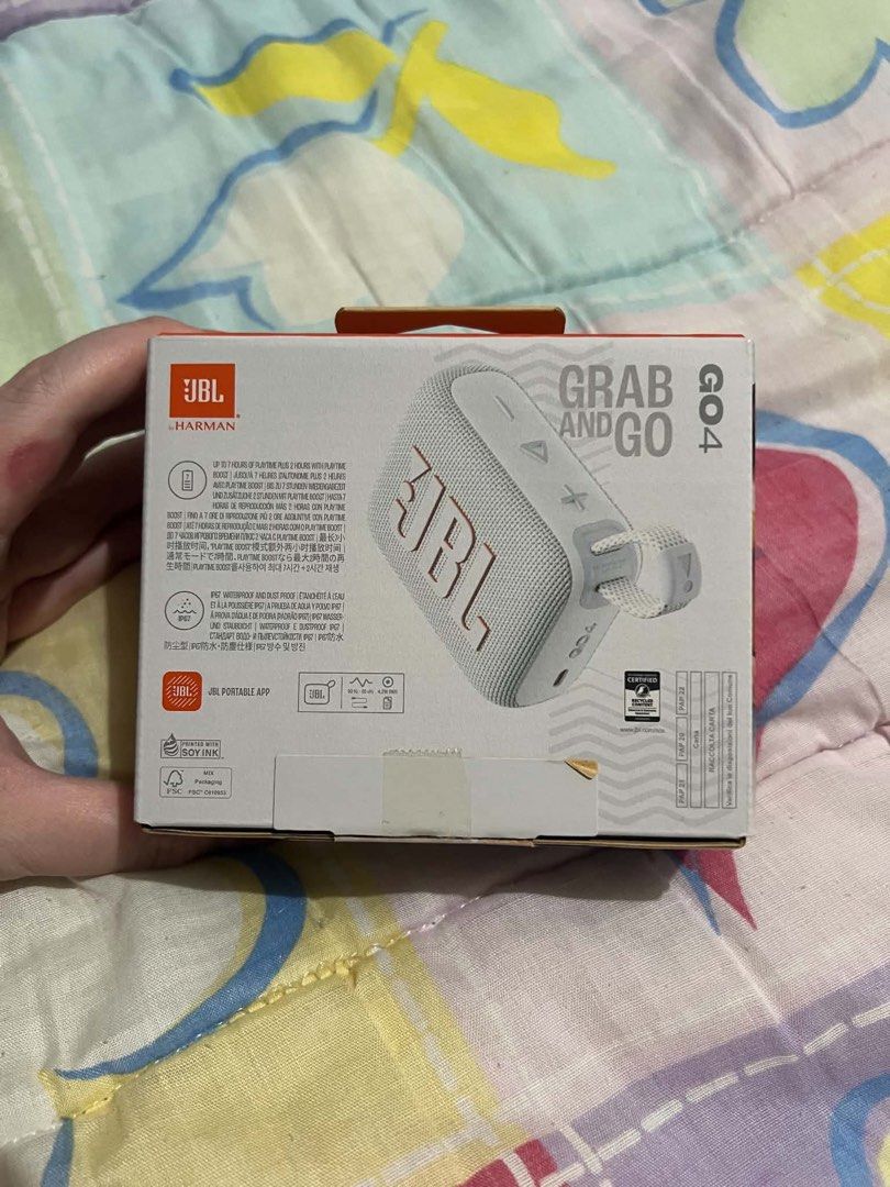 Brand new JBL GO 4 Speaker (w/ warranty) (Category: Soundbars, Speakers & Amplifiers) located in Quezon City. Submitted by rish40 (Listing ID 1451675979, Image 3). Description: - JBL GO4 portable speaker - Grab and go design - Bluetooth v5.3 - Up to 7 hours of playtime - Includes USB charging cable - Comes with quick start guide - Original box included.