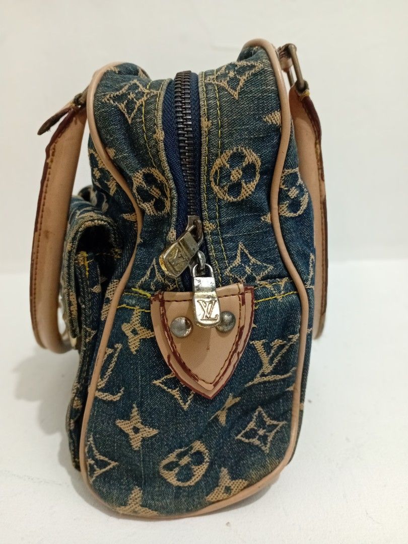 L V Monogram Denim Satchel Bag (Category: Luxury Bags & Wallets) located in Manila. Submitted by eriiicaspage (Listing ID 1451627547, Image 3). Description: PreOwned lightly Used Louis Vuitton Monogram denim Satchel Bag - Monogram Denim Material - Tan Leather Trim and Handles - Two Front Pockets with Clasp Closures - Top Zipper Closure - Interior Leather Patch with Brand details Small-Medium Off /Legit No guaranty sa Authenticity items from Japan