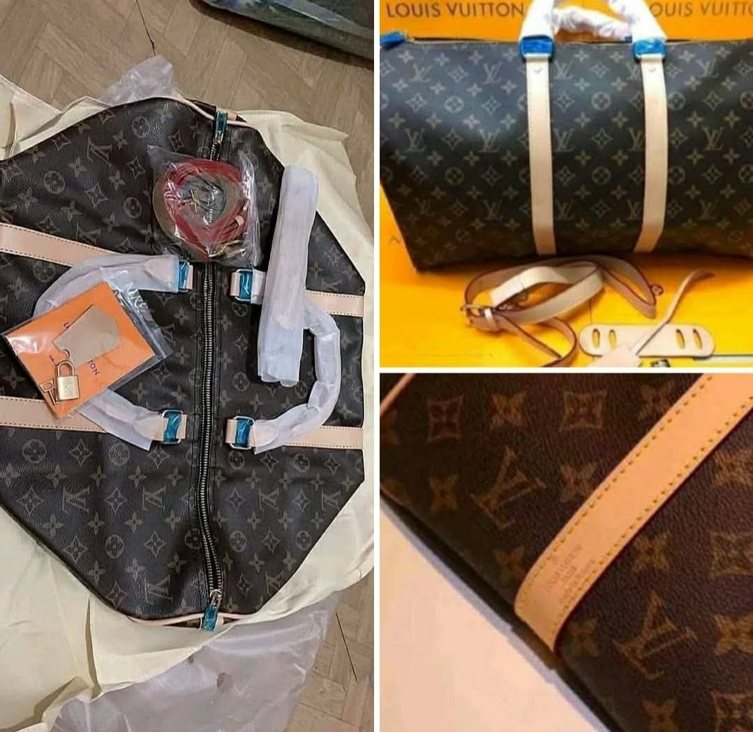 LV Travel Bag Topgrade only (Category: Luxury Bags & Wallets) located in Obando. Submitted by unodosonlineshop (Listing ID 1451558933, Image 1). Description: - Classic Louis Vuitton Keepall duffel bag - Monogram canvas with vachetta leather trim - Includes shoulder strap, lock, and keys - Ideal for weekend trips or carry-on luggage - Spacious interior with smooth-working zippers - A timeless and stylish travel piece.