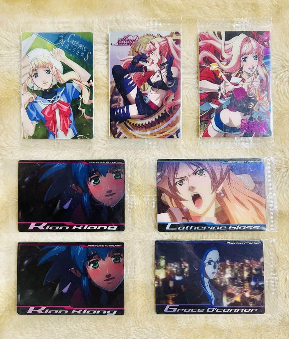 Macross Sealed Wafer Cards (Per pc/take all) (Category: Raw Singles) located in Taguig. Submitted by lae.onlineshop (Listing ID 1451560543, Image 1). Description: Macross Sealed Wafer Cards *THE COLOR MAY SLIGHTLY DIFFER FROM ACTUAL DUE TO LIGHTING AND/OR SCREEN RESOLUTION. Issue: minimal hairlines on outer plastic, AS IS OPEN FOR TAKE ALL‼️ PER PIECE: 80.00 ‼️1 DAY RESERVATION ONLY‼️ PLEASE DO LIMIT YOUR EXPECTATIONS. WHAT YOU SEE IS WHAT YOU GE