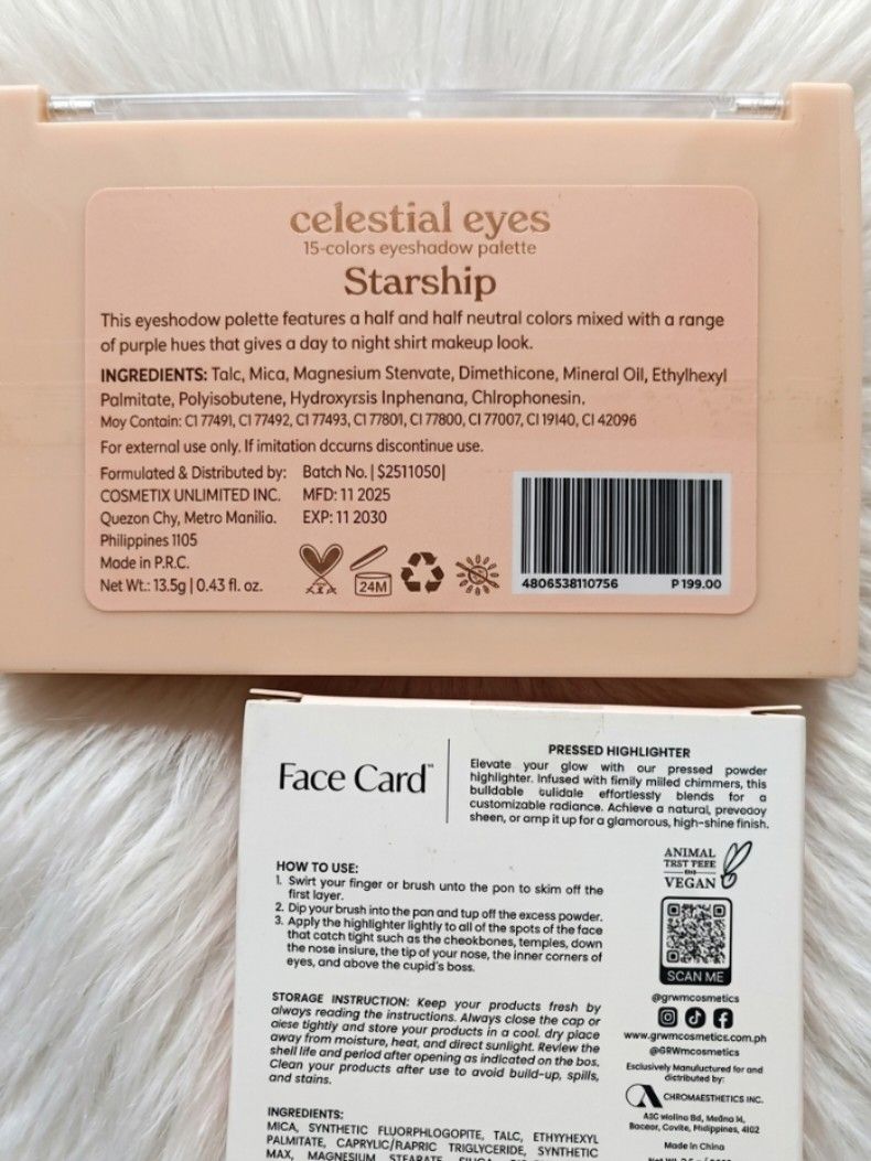 Makeup Bundle (Category: Makeup) located in Malabon City. Submitted by joeberg (Listing ID 1451667320, Image 2). Description: Squad Celestial Eyes Palette GRWM Pressed Highlight All items are bnew! RFS: Emergency Funds.
