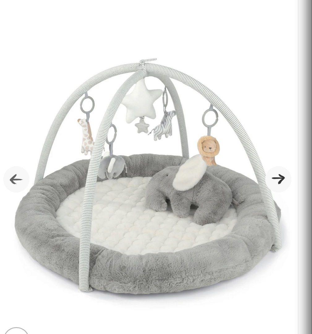 Mamas & Papas Playmat & Gym (Category: Infant Playtime) located in Pasig City. Submitted by lexnthecity (Listing ID 1451543899, Image 1). Description: Mamas and Papas Welcome to the World Welcome to the World Playmat Crafted from luxurious super-soft faux fur, our Welcome to the World playmat is finished with beautiful scalloped detail around the base and an outer ring that’ll keep them safe whilst they explore their new toy. It has 2 removable t