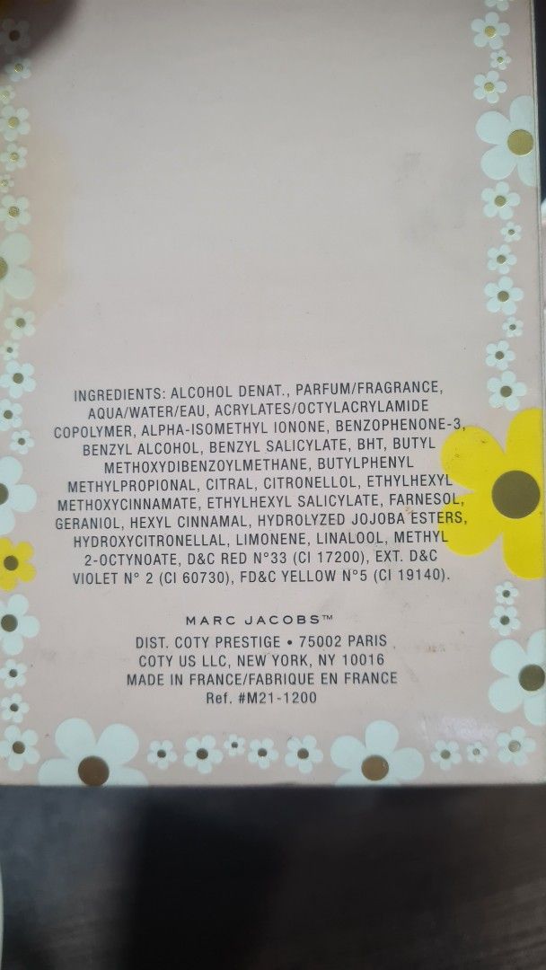LEGIT Marc Jacobs Daisy Eau So Fresh Perfume 125ml (Category: Fragrance & Deodorants) located in Paranaque City. Submitted by lorem45 (Listing ID 1451555333, Image 3). Description: - Marc Jacobs Daisy Eau So Fresh - Eau de Toilette - 125 ml / 4.2 fl oz - Comes in original box - Great scent for everyday wear - Popular fragrance.