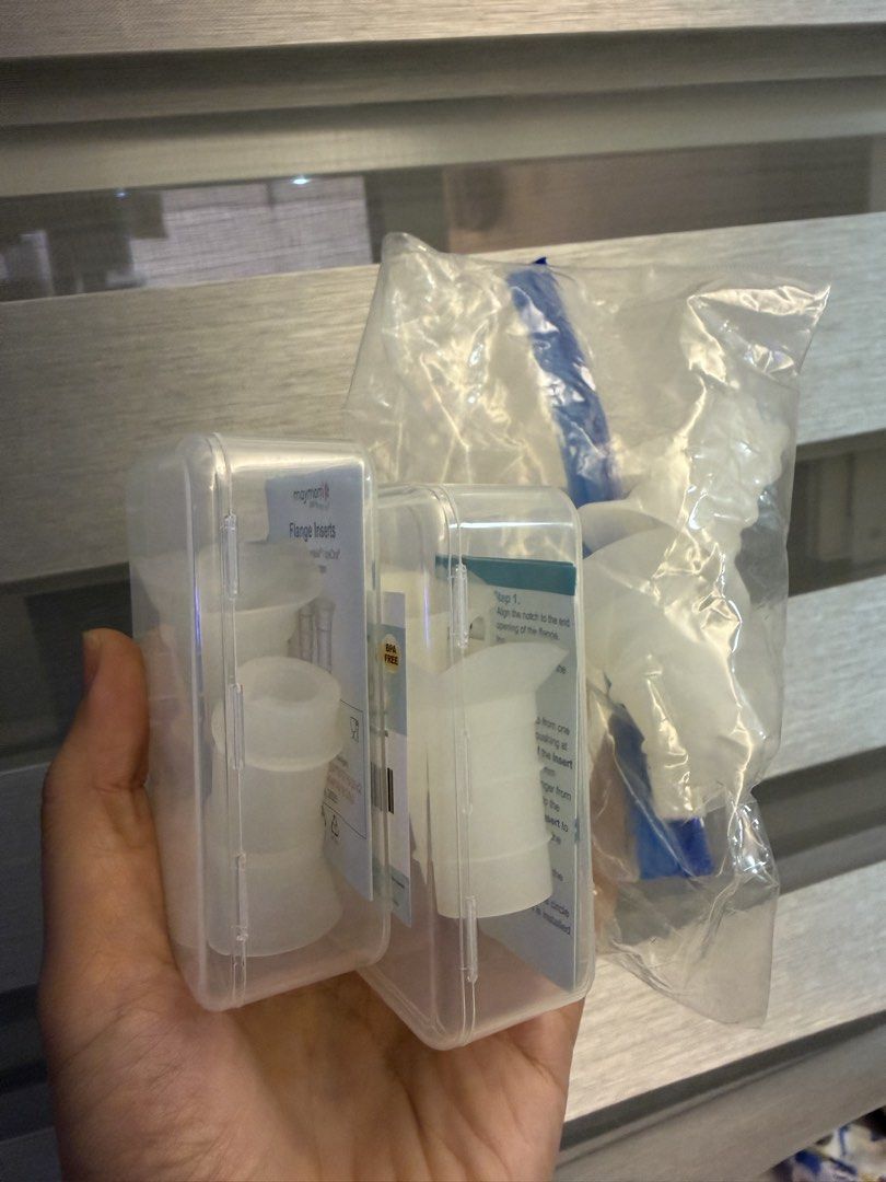 Maymom Flange - 19mm available (Category: Breastfeeding & Bottle Feeding) located in Manila. Submitted by agrainbow (Listing ID 1445337324, Image 1). Description: Used only 2-3 times. - Still available: 19mm. - Original price was P499..
