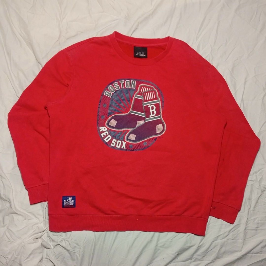 MLB BOSTON RED SOX SWEATER (Category: Coats, Jackets and Outerwear) located in Baguio. Submitted by deyllllll (Listing ID 1451538253, Image 1). Description: MLB BOSTON RED SOX SWEATER Size: Large No issues.