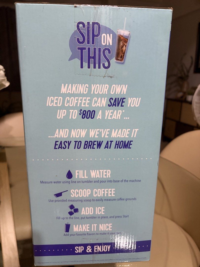 Mr. Coffee Iced Single Serve Iced Coffee Maker (Category: Coffee Machines & Makers) located in Manila. Submitted by ejshop82 (Listing ID 1451648262, Image 2). Description: - Brews refreshing iced coffee in minutes. - Coffee is brewed directly over ice, ensuring it's never watered down. - Includes a double-wall tumbler, lid, and reusable coffee filter. - Perfect for making flavored iced coffee as well. - Save money by making your own iced coffee a