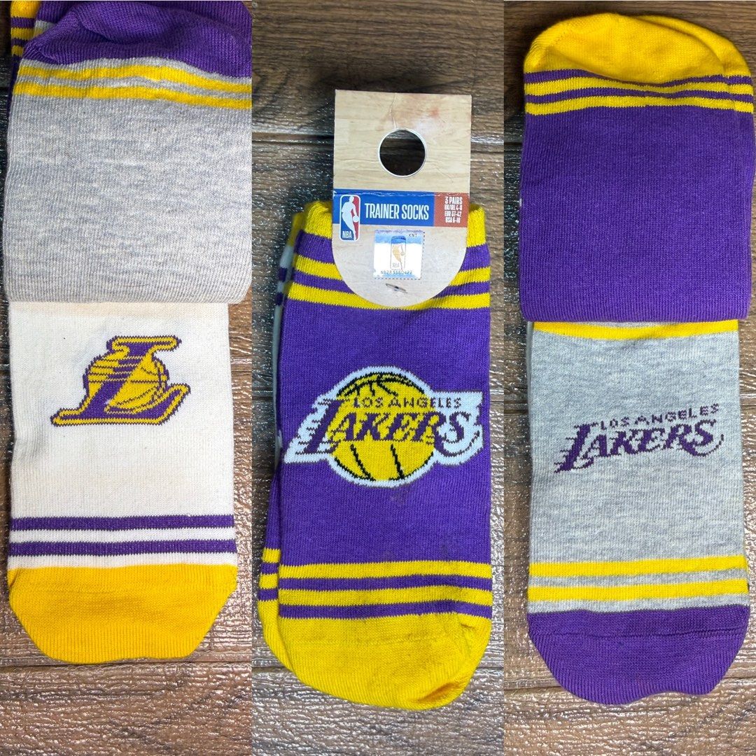 NBA Lakers Socks 3 pcs Set (Category: Socks) located in Quezon City. Submitted by fashionifywardrobe8899 (Listing ID 1451681816, Image 1). Description: .