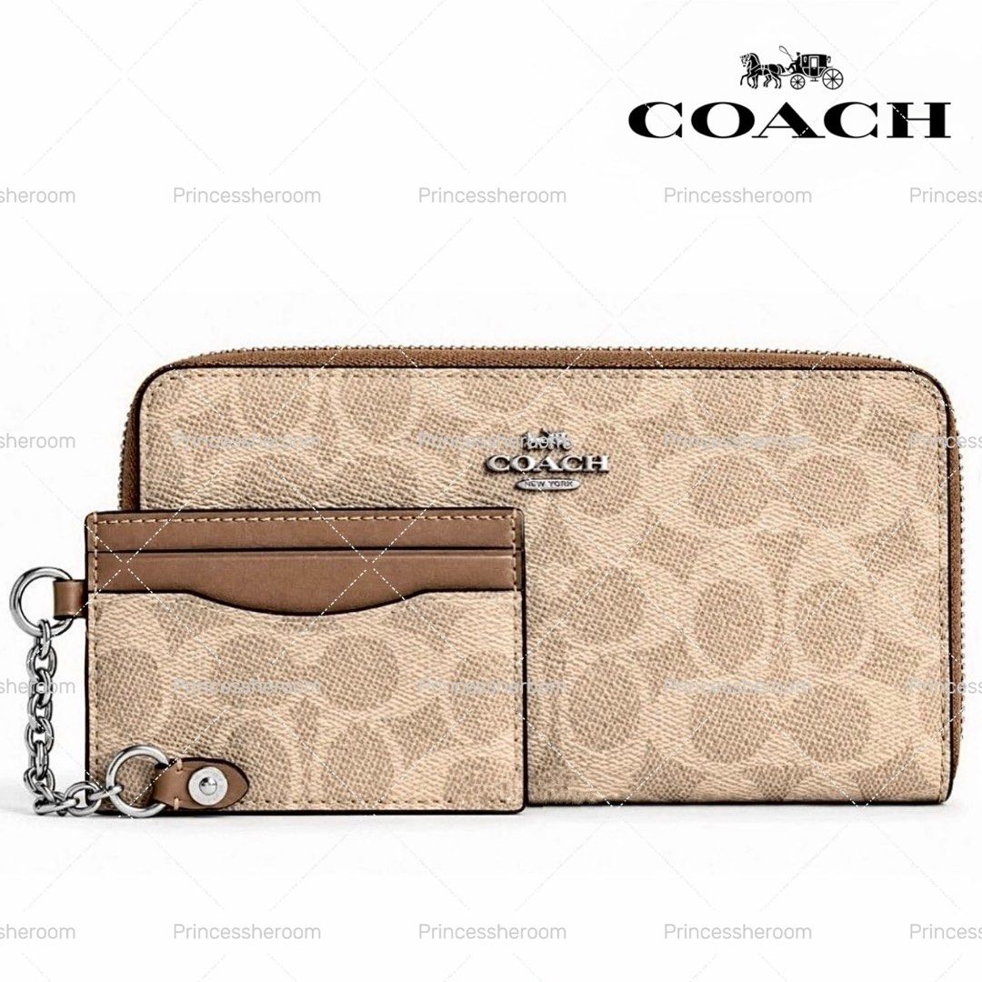 New Coach Original CBZ99 Khaki Long Zip Around Wallet with Detachable Card Case in Signature Canvas Men Women Long Wallet Wristlet Purse with Full Set of Coach Package (Category: Bags & Wallets) located in Johor Bahru. Submitted by princessheroom. (Listing ID 1451598952, Image 1). Description: — Package include: 1 x Wallet | Coach box | Coach Paper Bag | Coach Dust Bag | Coach Plastic Bag | Authenticity Card | Receipt | Care card | Price Tag ✅Pro