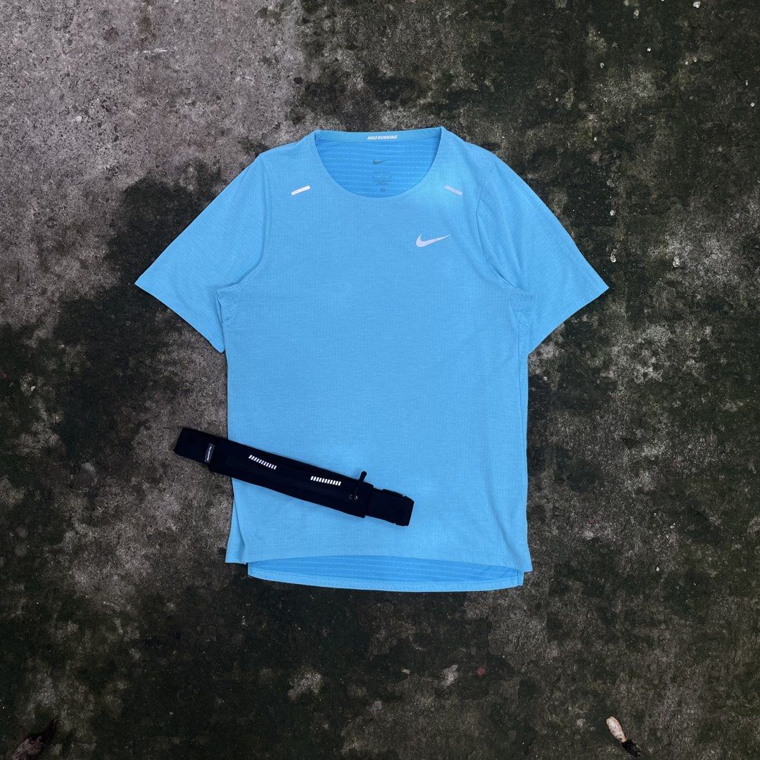 Nike Running Dri-FIT T-Shirt - Blue (Category: Activewear) located in Minglanilla. Submitted by starrmoonn (Listing ID 1451553949, Image 2). Description: Nike Running Shirt Dimes: 20 x 26 front 28 back Condition: 10/10 Color Rate: 10/10 Issue: None Price + Sf!💸.