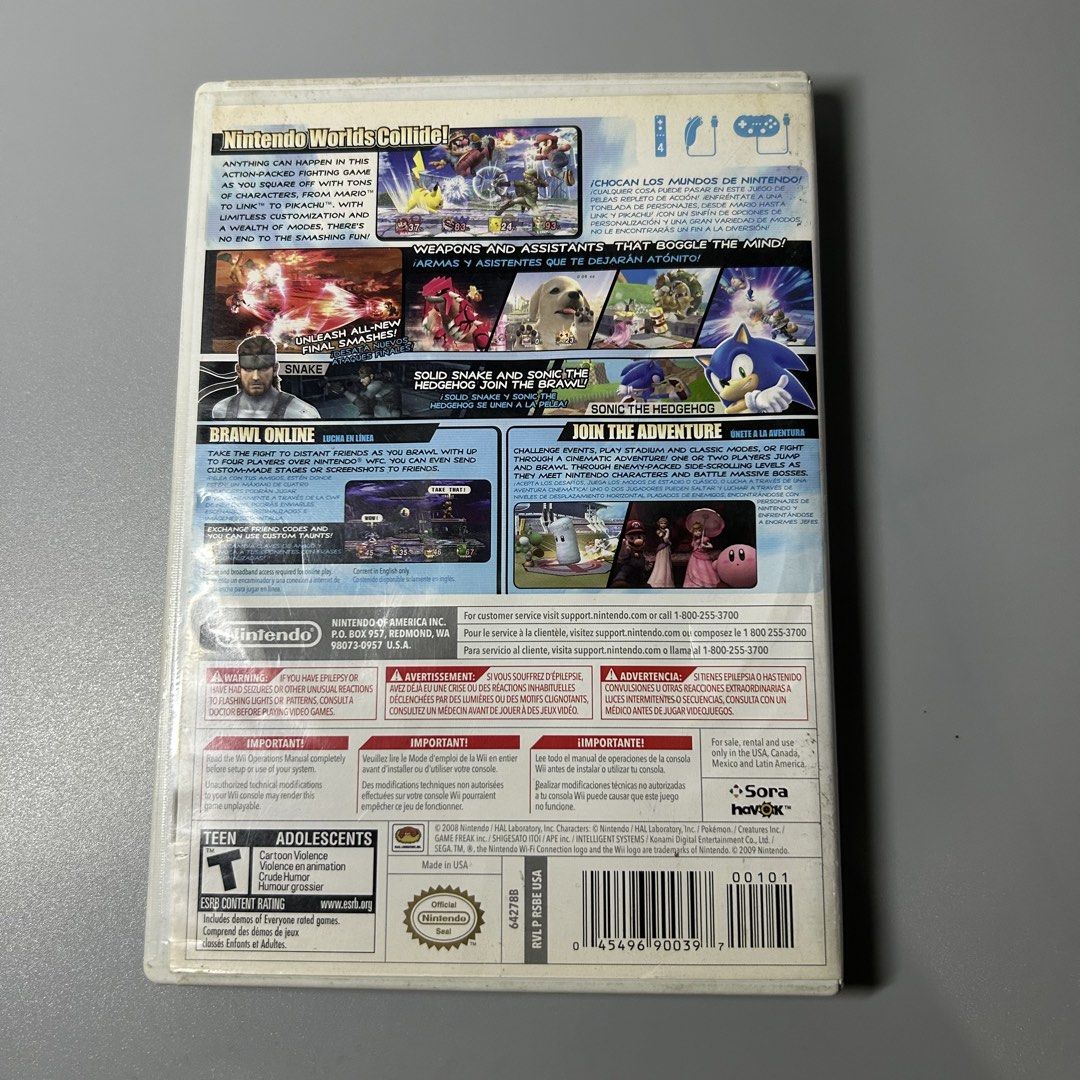 Nintendo Wii: Super Smash Brawl ( Tested n Working) (Category: Nintendo) located in Quezon City. Submitted by argamenest (Listing ID 1451691395, Image 2). Description: Super smash Brawl usa - Tested n Working loc; Fairview Qc.