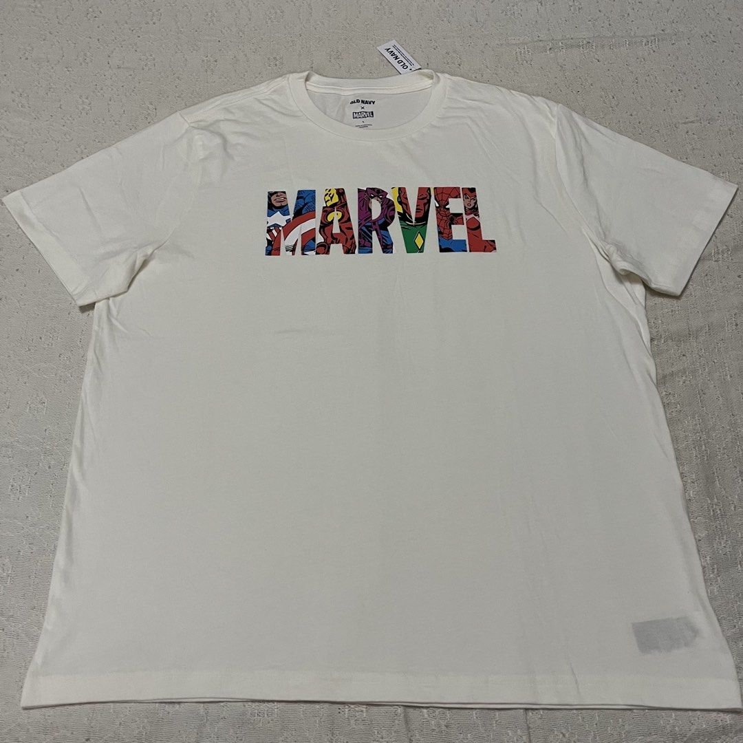 Old Navy x Marvel Graphic T-Shirt (Category: Tshirts & Polo Shirts ) located in Angeles City. Submitted by ivas.collections_ (Listing ID 1451591707, Image 2). Description: Old Navy x Marvel Graphic T-Shirt Size L (also available in XS) Length: 28" Width: 22.5" Sleeve Length: 9".