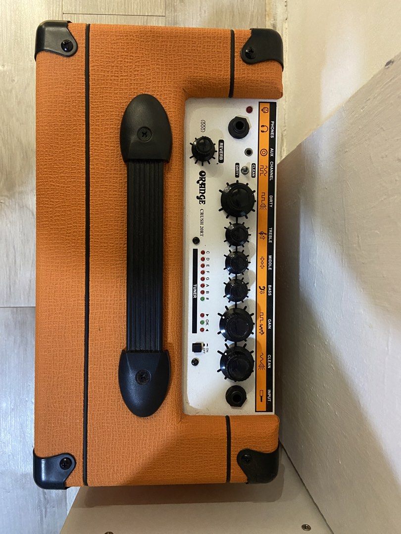 RUSH! Orange Crush 20RT Guitar Amplifier (Category: Soundbars, Speakers & Amplifiers) located in Manila. Submitted by heat_treats (Listing ID 1451563607, Image 3). Description: •1 month old only (never really used it much, 2 times home practice lang) •Originally bought it for P11k •Brand new condition! •No issue at all — it’s brand new condition!! Inclusions: With box and everything that comes with it 😊 •w/ built-in Reverb + Tuner RFS: i have ot