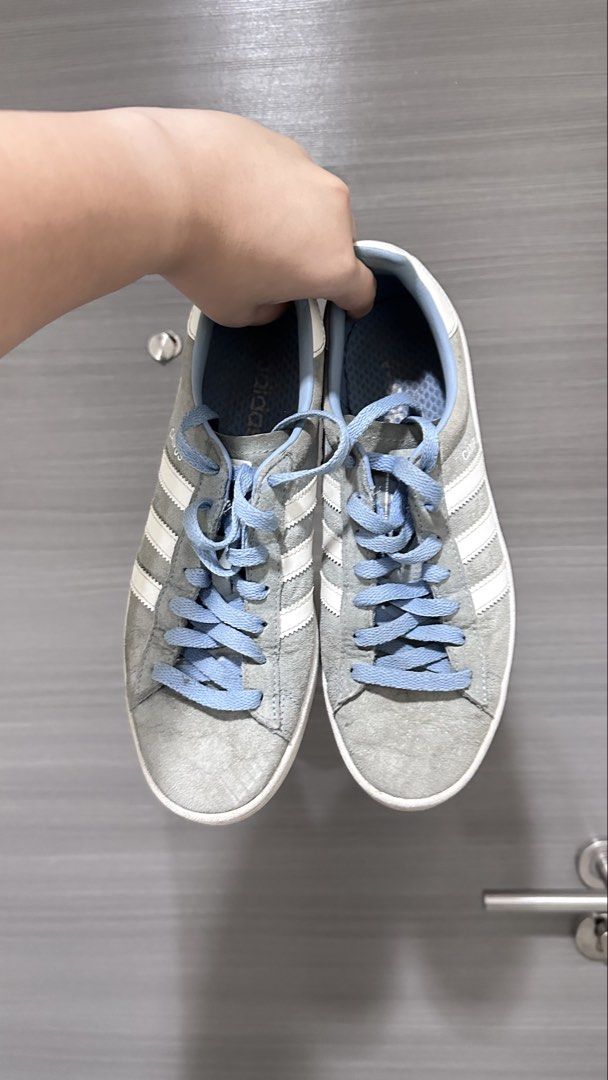 Original Adidas Campus Light Blue Suede Sneakers (Category: Casual Shoes) located in Manila. Submitted by trdstr (Listing ID 1451624052, Image 2). Description: Details - Brand: Adidas Originals - Model: Campus - Article No.: DB0983 - Color: Light Blue / White Stripes / Light Blue Laces & Heel Logo - Material: Premium suede upper with rubber cupsole - Size: US 7 / UK 6.5 / EU 40 / JP 250 - Made in: Vietnam - 100% Authentic Condition - ❗️Please man