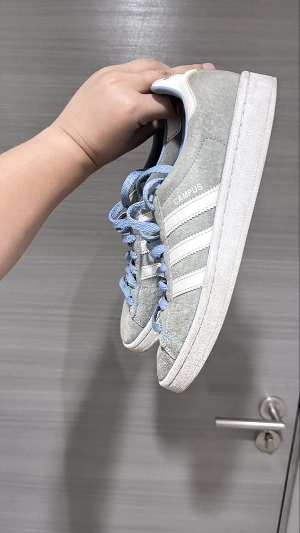 Original Adidas Campus Light Blue Suede Sneakers (Category: Casual Shoes) located in Manila. Submitted by trdstr (Listing ID 1451624052, Image 3). Description: Details - Brand: Adidas Originals - Model: Campus - Article No.: DB0983 - Color: Light Blue / White Stripes / Light Blue Laces & Heel Logo - Material: Premium suede upper with rubber cupsole - Size: US 7 / UK 6.5 / EU 40 / JP 250 - Made in: Vietnam - 100% Authentic Condition - ❗️Please man