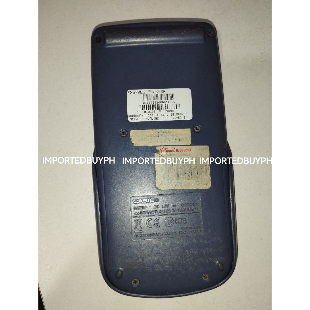 Original Casio Fx 507es Plus SR School Students Office Scientific Calculator (Category: Office & Business Technology) located in Rizal. Submitted by importedbuyph (Listing ID 1451628658, Image 2). Description: needs cleaning punas lang and new battery na stock nalang di na ginagamit 💯 original casio from national bookstore.