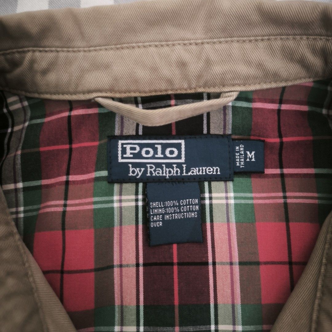 Polo Ralph Lauren Khaki Harrington Jacket (Category: Coats, Jackets and Outerwear) located in Bangued. Submitted by nashiegoods (Listing ID 1451550671, Image 2). Description: -Polo Ralph Lauren Harrington Jacket -Size: 24x26 (Boxy) -Condition: Excellent (issue is cracked leather sa zipper only) -Color rate: 9/10 - Size: Medium on tag but best fit for Large -Location: Abra (2800)(LUZON) (Check my blue app to see my past successful transactions).
