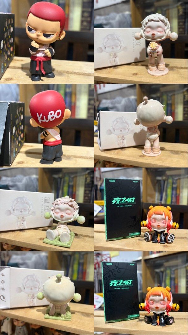Pop Mart Blind Box Figures - Bundle (Category: Designer & Blind Box Toys) located in Pasig City. Submitted by nicgamboa13 (Listing ID 1451556857, Image 2). Description: Popmart Collection -RFS: Need funds TT -Each complete with accessories, cards, foils, and boxes! -Take all as a bundle for P6.3k (14 figures with 6 freebies included) Can also sell for tingi. PM Includes (14): DIMOO Retro - Little Green Dragon Skullpanda Image of Reality - The Mer