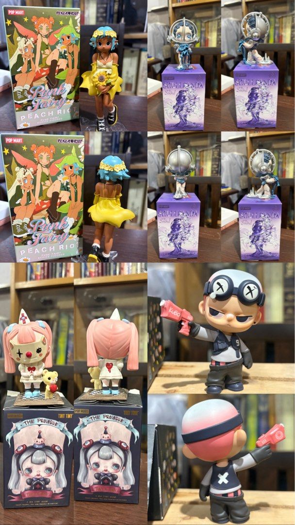 Pop Mart Blind Box Figures - Bundle (Category: Designer & Blind Box Toys) located in Pasig City. Submitted by nicgamboa13 (Listing ID 1451556857, Image 1). Description: Popmart Collection -RFS: Need funds TT -Each complete with accessories, cards, foils, and boxes! -Take all as a bundle for P6.3k (14 figures with 6 freebies included) Can also sell for tingi. PM Includes (14): DIMOO Retro - Little Green Dragon Skullpanda Image of Reality - The Mer
