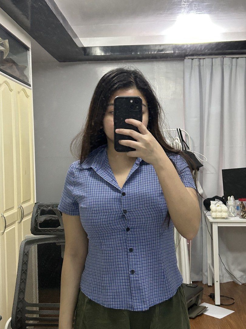 Preloved Plaid SLIM FIT Button up Blouse (Category: Blouses) located in Rizal. Submitted by mapsjp (Listing ID 1451544769, Image 2). Description: ₱ 190+ SF Shipping fee is shouldered by buyer LAST PRICE ALREADY 📍Location: Taytay, Rizal NO MEET UPS, NO LALAMOVE Mode of payment: gcash/ gotyme/ maribank Mode of delivery: j&t / gogoxpress ✔️ Size: Large PERO SLIM FIT PO ITO. If malaki braso and boobs niyo po, malaki chance na masikip po ito. Mas oka