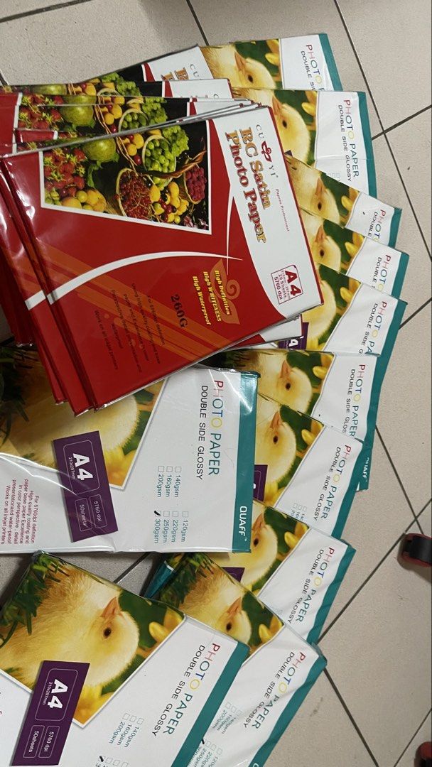 PRINTING BUSINESS BUNDLE QUAFF CUYI CONSUMABLES (Category: Craft Supplies & Tools) located in Manila. Submitted by gomdobear (Listing ID 1451625922, Image 2). Description: Quaff and Cuyi Papers Bundle 1: 10K Bundle 2: 3.3K Priority getting everything ASAP Location: Near LRT 1 Vito Cruz Station (Malate Manila).
