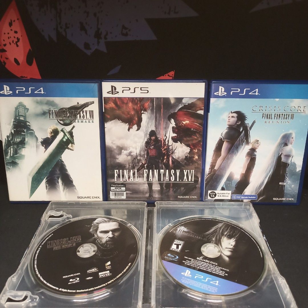 Ps4 Ps5 Final Fantasy (Category: PlayStation) located in Caloocan City. Submitted by starkstark (Listing ID 1451678548, Image 1). Description: (READ DESCRIPTION) SALE OR TRADE SALE or TRADE Make an offer po rfs: want new games Prices: final fantasy 15 deluxe - 850 final fantasy 7 remake - 950 final fantasy 7 reunion - 1300 final fantasy 16 - 1650 Montalban location pwede shipping sagot ni buyer shipping fee can provide pictures and videos upon re