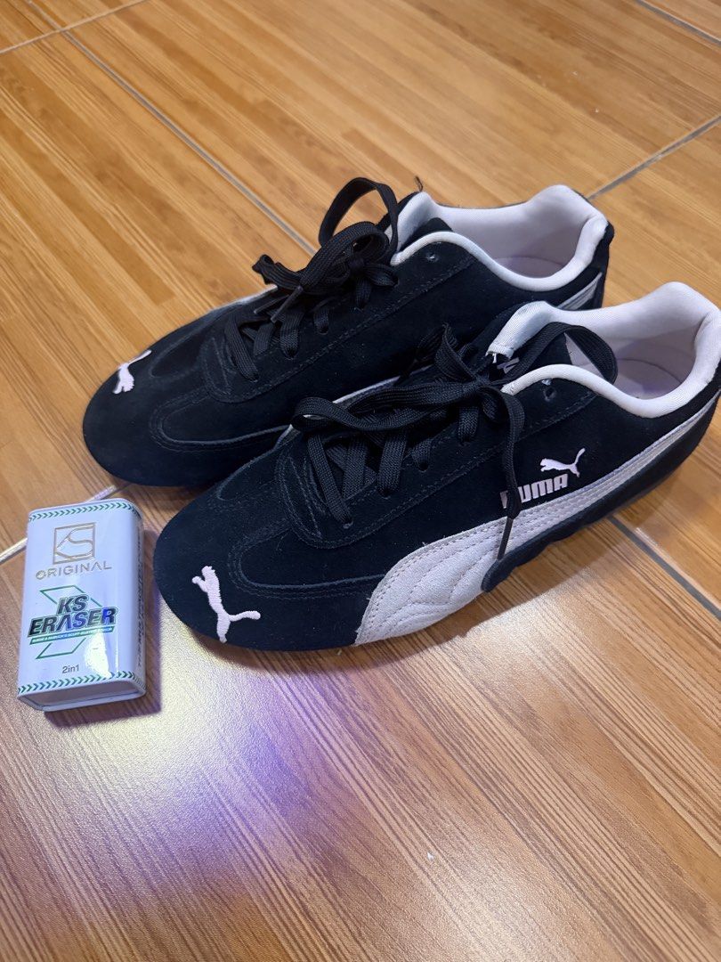 Puma Speedcat - BlackPink (Negotiable) (Category: Sneakers) located in Manila. Submitted by chloe03.306 (Listing ID 1451652495, Image 2). Description: Puma Speedcat - BlackPink Variant Inclusions: - Orig Box - Pair - Free Suede Eraser - Free Cleaning Brush Has signs of use in the sides but can clean up using suede eraser.