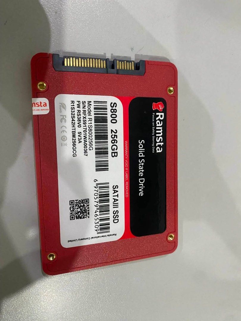 Ramsta SSD S800 256GB SATA III Solid State Drive (Category: Hard Disks & Thumbdrives) located in Manila. Submitted by franznoelg04319 (Listing ID 1451525831, Image 2). Description: - Ramsta S800 256GB SSD - SATA III Interface - Excellent Health (100% status) - Low Usage: 122 Power On Count, 115 Hours - Minimal Data Transfer: 393GB Reads, 381GB Writes.