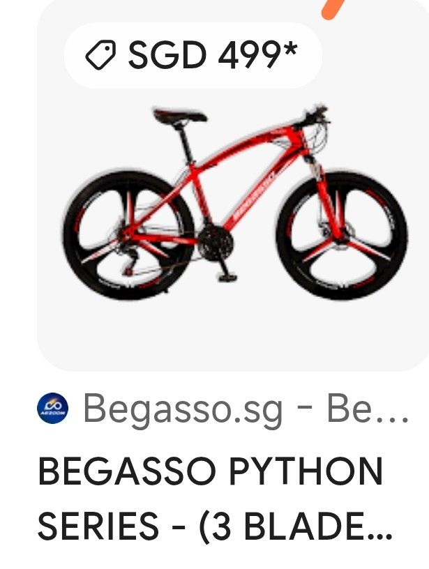 Red Python Snake Mountain Bike (Category: Bicycles) located in Singapore. Submitted by kate_tg (Listing ID 1451602371, Image 1). Description: - Red Python Snake Elegasso Mountain Bike - Front Suspension - Disc Brakes - TAN MEI Wheels - Includes Kickstand - Perfect for your next adventure!.