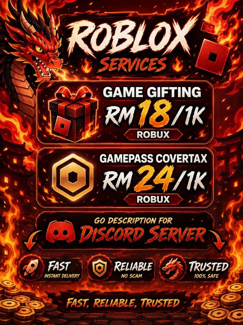 Roblox Cheap Robux (Category: In-Game Products) located in Ayer Hitam. Submitted by ky_supply (Listing ID 1451681737, Image 1). Description: .