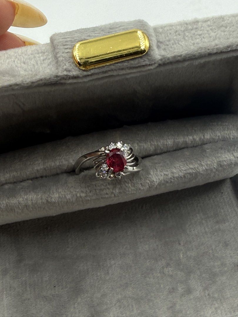 Ruby Diamond Ring (Category: Rings) located in Singapore. Submitted by Tenasious (Listing ID 1451540828, Image 3). Description: A timeless classic that radiates elegance. The masterful pairing of a vibrant natural Ruby with sparkling natural Diamonds creates a ring that is both sophisticated and unforgettable. Natural Ruby Diamond Ring ❤️ Natural Ruby – 0.70 carat ✨ Natural Diamonds – 0.16 carat 💎 PT900 Hallmarked Platinum ⚖️ 4.78 grams 💍 US Si