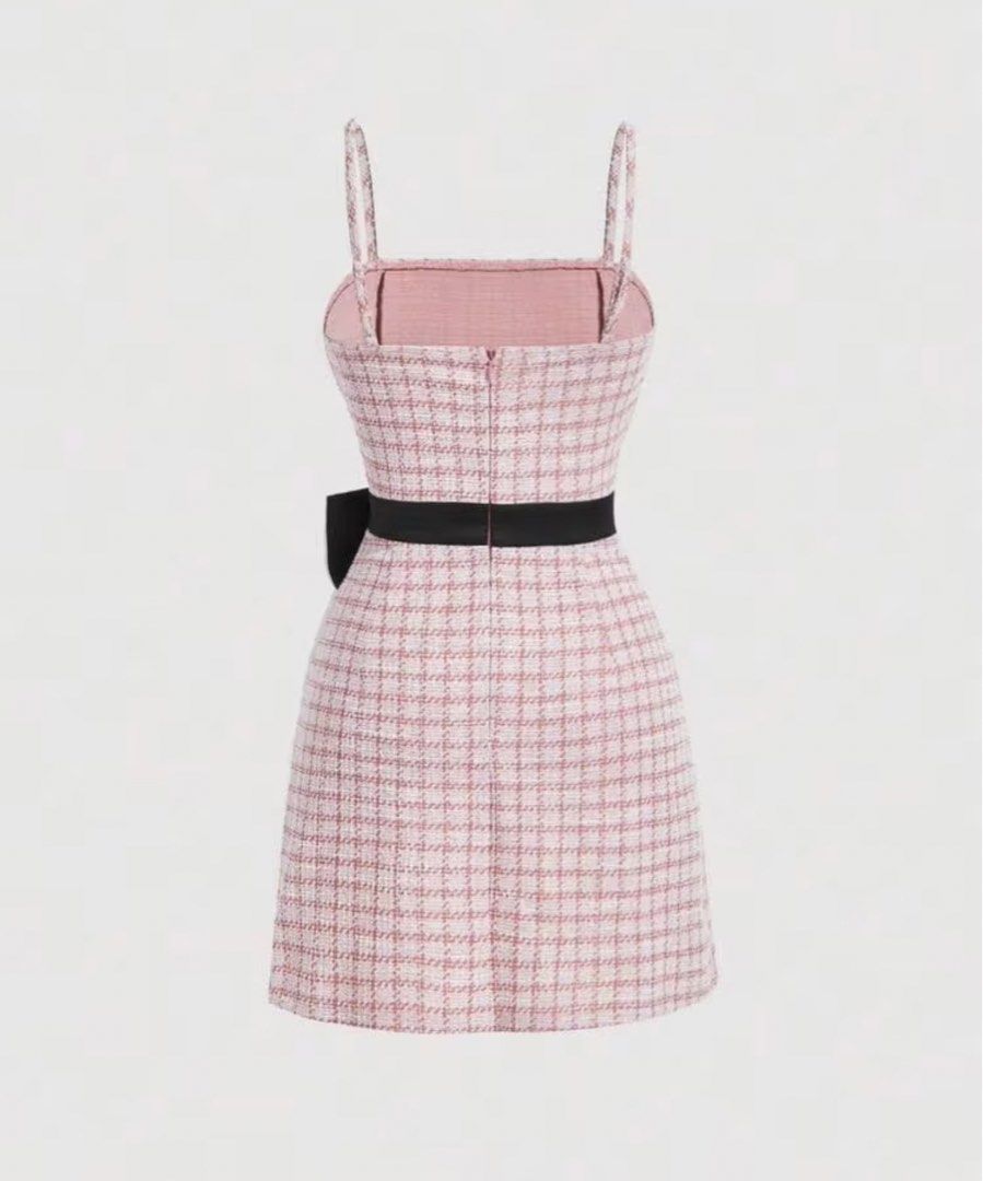 SHEIN MOD Pink Gingham Dress with Black Bow (Category: Dresses) located in Manila. Submitted by m4thea (Listing ID 1451664918, Image 2). Description: - used only once - size small - dm for ww - mop: gcash - loc: naga city, bicol.