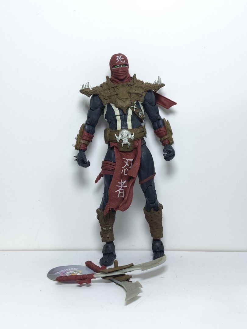 Spawn Ninja Action Figure with Weapons (Category: Figurines & Statues) located in Abucay. Submitted by lxtoyverse (Listing ID 1451549825, Image 1). Description: - Spawn ninja action figure - Includes two weapons - Red mask and sash with Japanese characters - Detailed armor and belt buckle - Ideal for Spawn collectors - Ready for display.