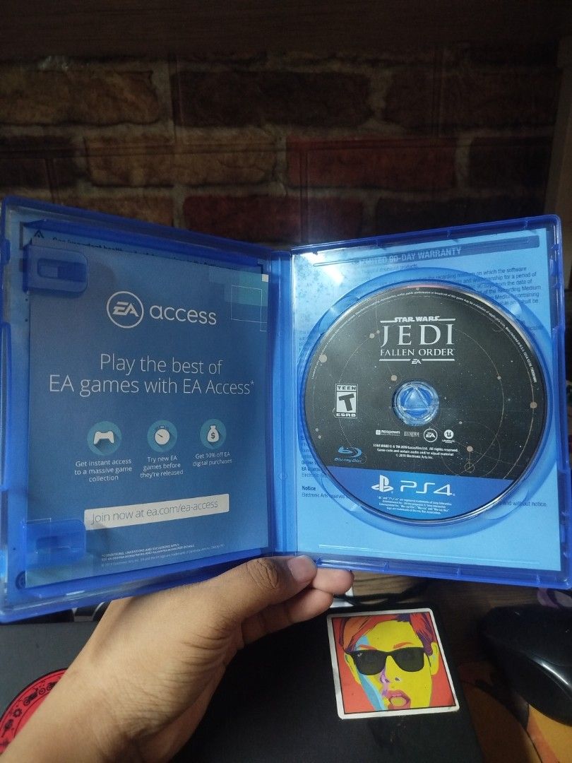Star Wars Jedi: Fallen Order PS4 Game (Category: PlayStation) located in Binan City. Submitted by pumpkiiin02 (Listing ID 1451545375, Image 2). Description: - Star Wars Jedi: Fallen Order for PlayStation 4 - Story-driven, single-player adventure - Become a Jedi, explore the galaxy, and fight the Empire - Disc and original case included.