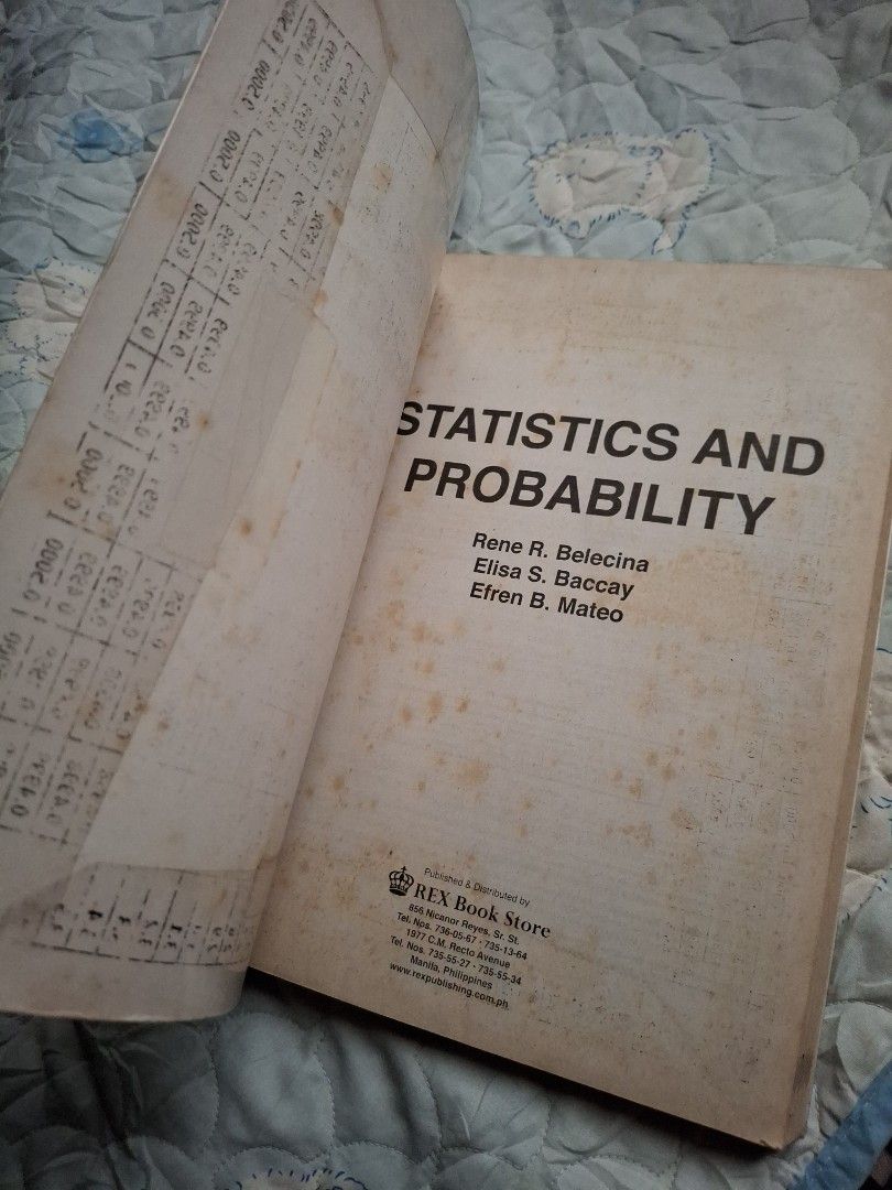 Statistics and Probability (Category: Textbooks) located in Caloocan City. Submitted by haydee88 (Listing ID 1451595735, Image 3). Description: 🍒no writings 🍒with plastic cover.