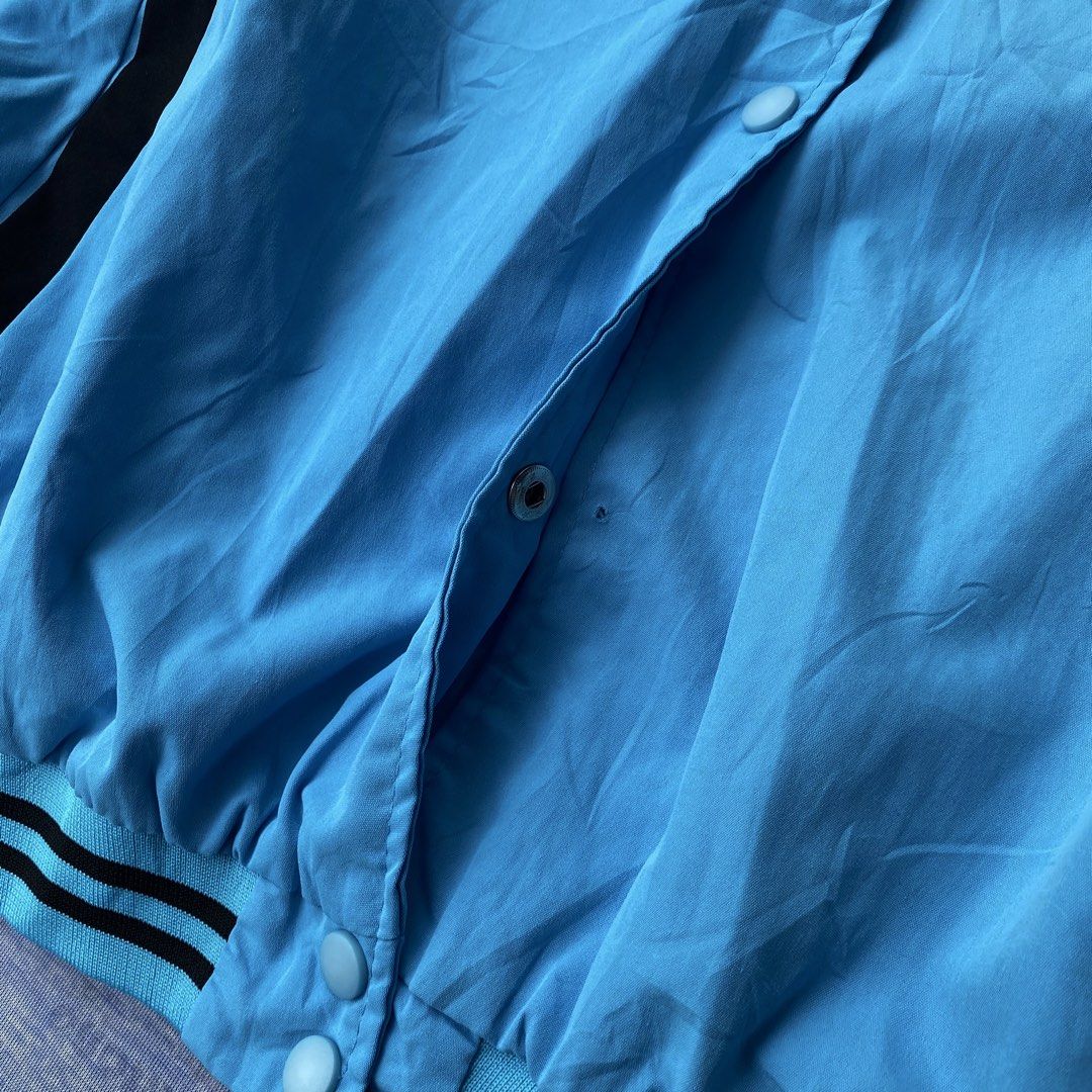 SUPREME X PLAYBOY VARSITY JACKET (Category: Hoodies) located in Angeles City. Submitted by stephen52790 (Listing ID 1451614965, Image 3). Description: 🟥SUPREME X PLAYBOY VARSITY JACKET (INCH) Size: L Width: 24.5 Length: 25.5 •Good/Excellent condition •Print design •Skyblue colorway •Issue: Missing 1 button only Price: 450PHP.