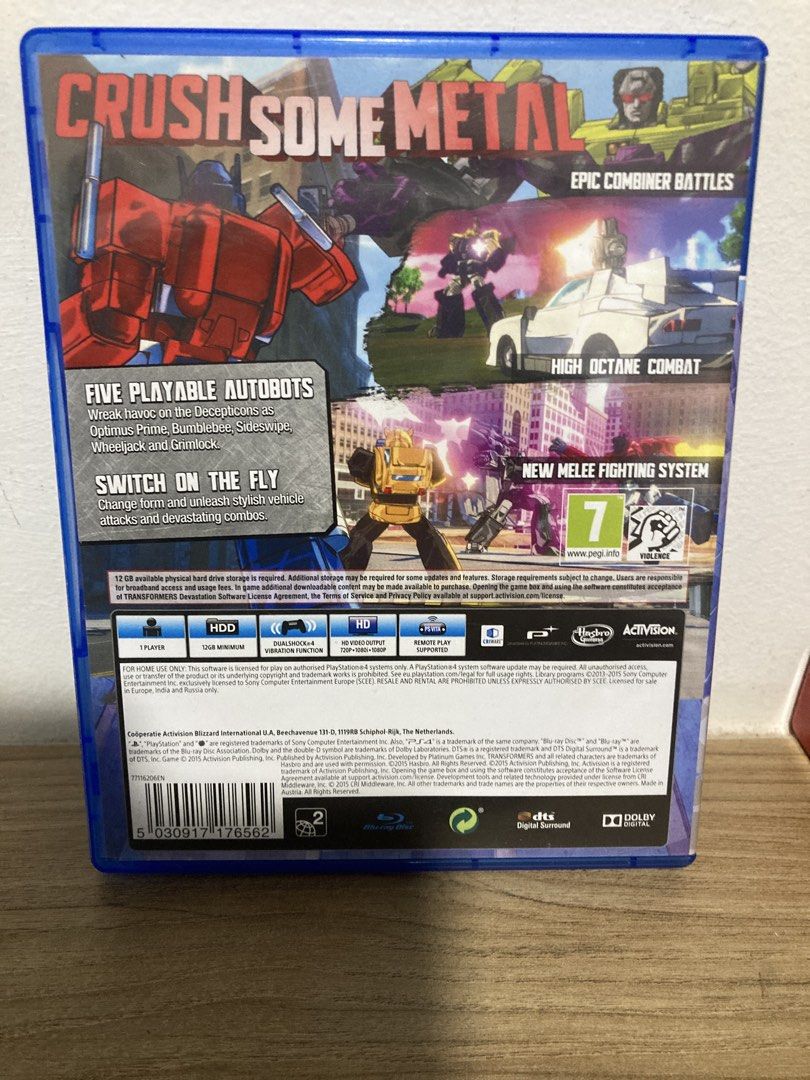 Transformers Devastation PS4 (Category: PlayStation) located in Ulu Tiram. Submitted by dr_ghostmask29_78 (Listing ID 1451565359, Image 2). Description: Used Region 2 PM for more details .