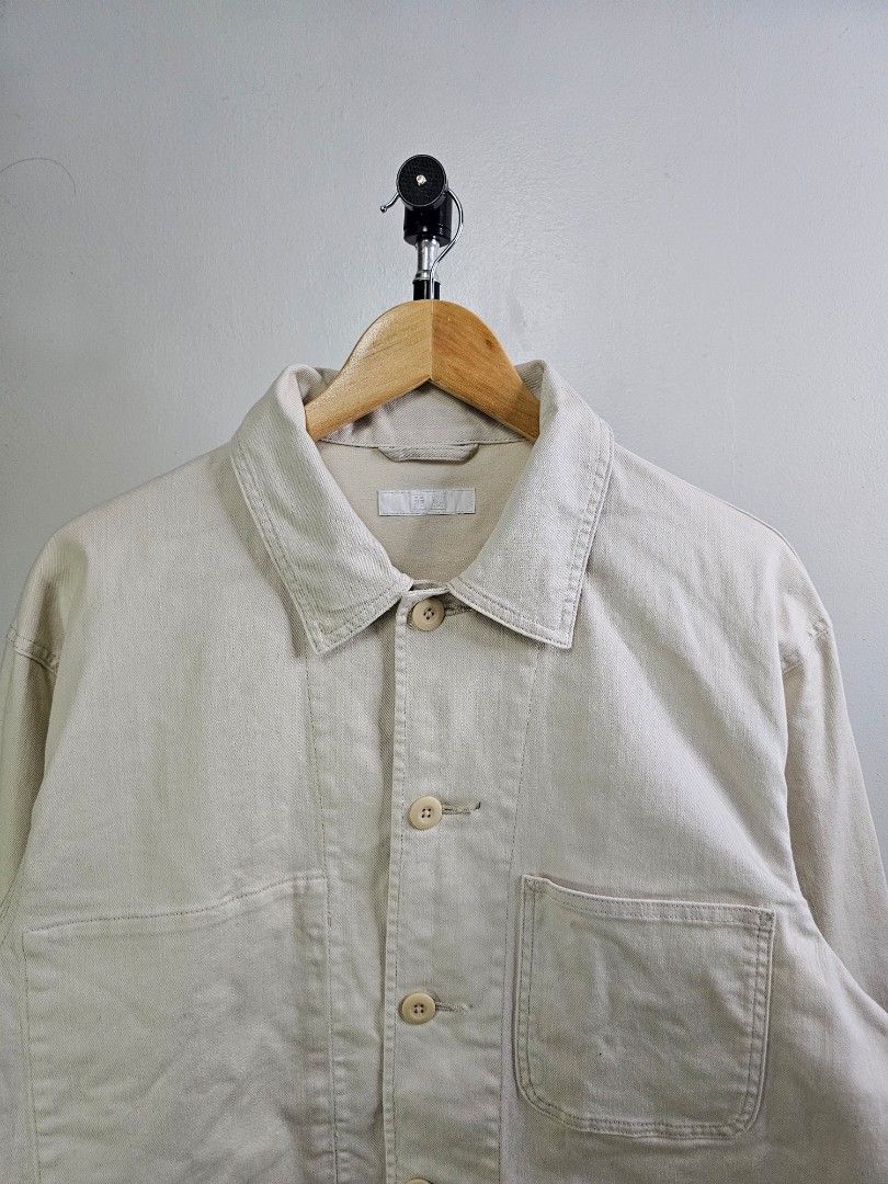 Uniqlo Chore Jacket (Category: Coats, Jackets and Outerwear) located in Davao. Submitted by workwear_stuff (Listing ID 1451521034, Image 2). Description: Uniqlo Chore Jacket Condition 9/10 Color Rate 9/10 Width 24 Length 29.5 Sleeve 24 M - 550.