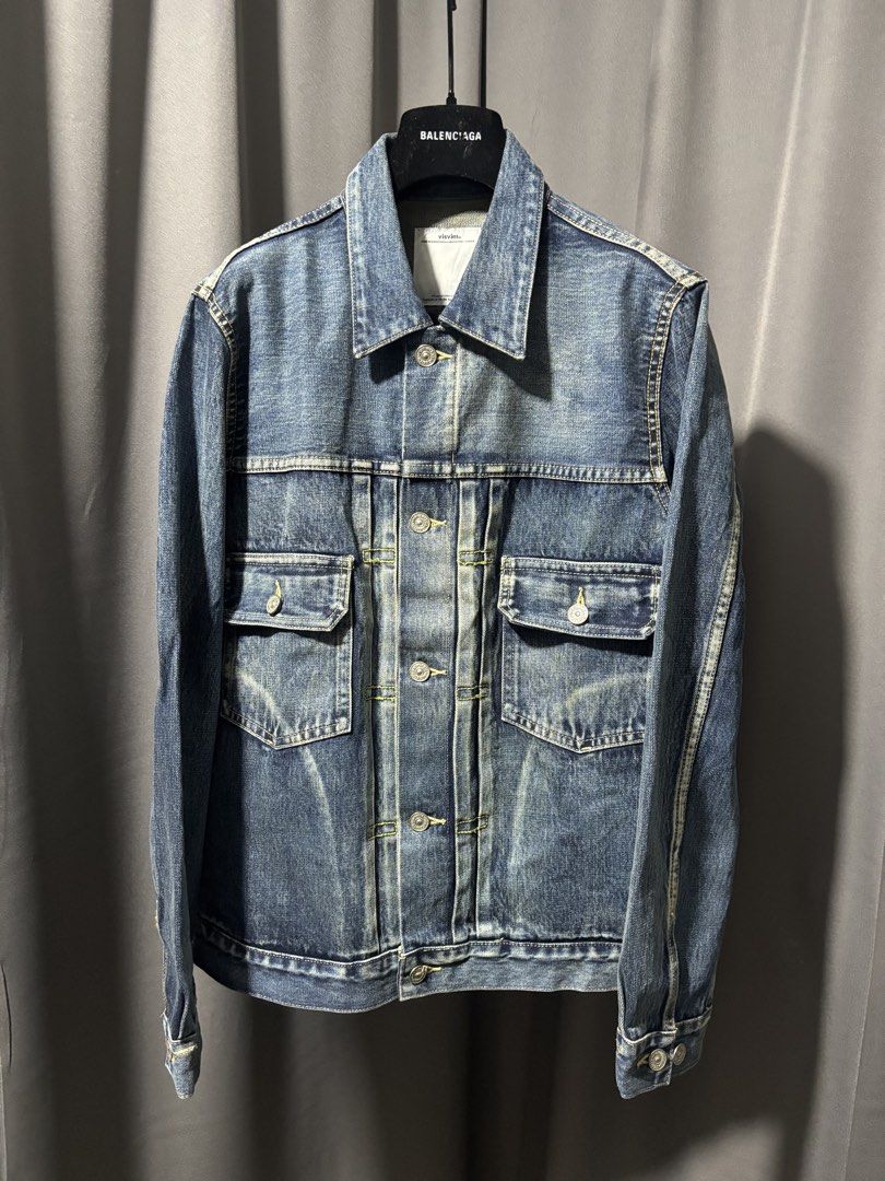 Visvim 101 Type 2 Denim Jacket (Category: Coats, Jackets and Outerwear) located in Baguio. Submitted by thecollector2600 (Listing ID 1451563744, Image 1). Description: Made in Japan Size 1 fits medium to large mens Vintage fade The fading is part of the design not due to worn Pit to pit -20” Length-25.5” Shoulder to shoulder-17” Sleeves-24.5”.