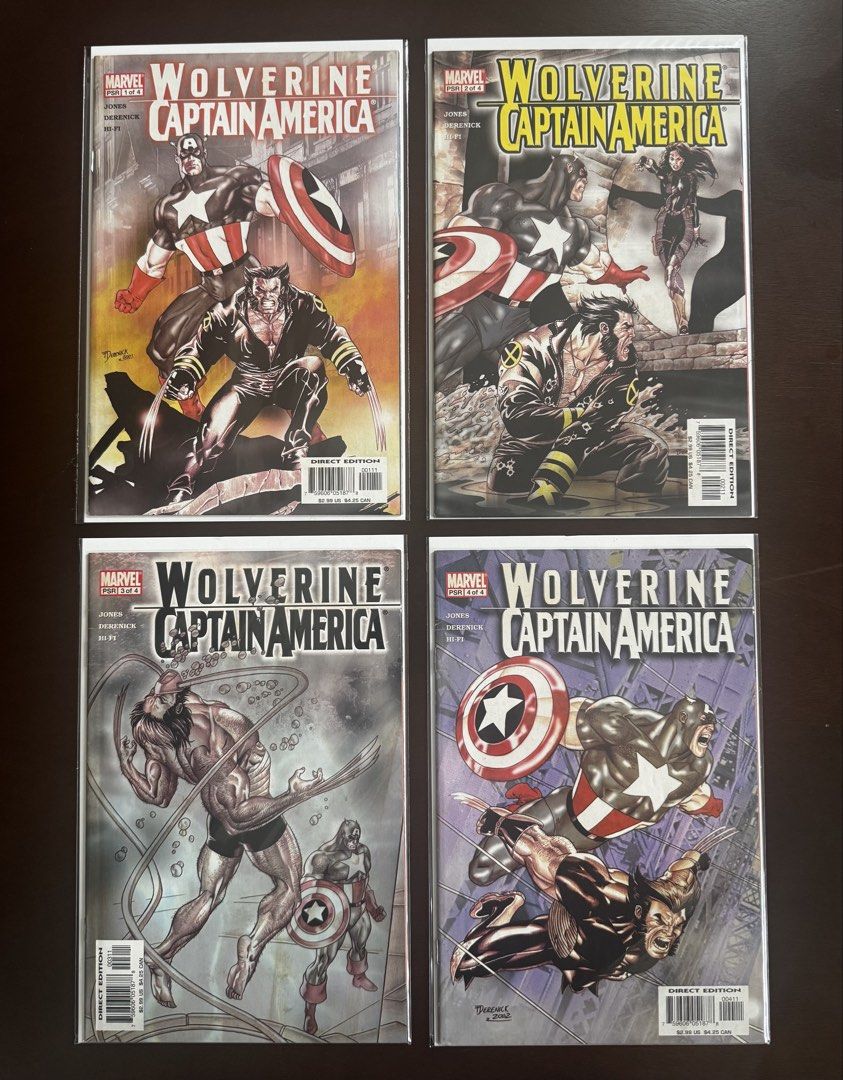 Wolverine & Captain America Comic Book Lot (Category: Comics & Manga) located in Pateros City. Submitted by lacasadekartonph (Listing ID 1451665385, Image 1). Description: - Lot of 4 Marvel Comics featuring Wolverine & Captain America. - Ideal for comic book collectors..