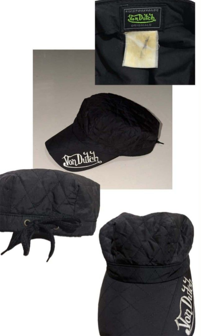 Y2K Von Dutch Quilted Cadet Cap, Men's Fashion, Watches & Accessories ...