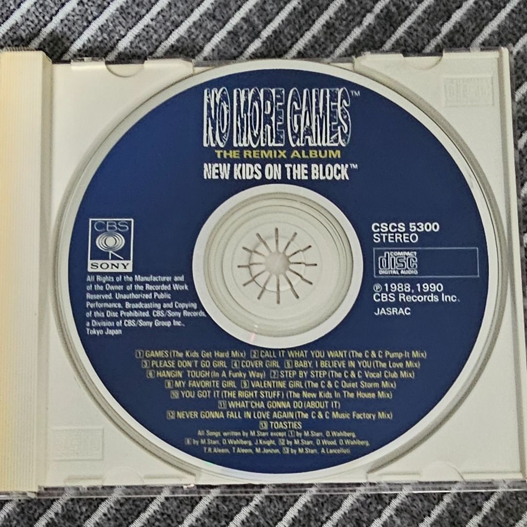 1 For 1 [CD Album Ltd Edt] NKOTB New Kids On The Block – No More Games (The Remix Album) (Category: CDs & DVDs) located in Singapore. Submitted by strangecell (Listing ID 1451846749, Image 3). Description: Many more Various Genres: https://www.carousell.sg/p/1253907759 Disco/Funk/Soul/Easy Listening/ Lounge/Jazz/Chill-out: https://carousell.com/p/1028943398 Electronic Dance, EDM, DJ Mix: https://carousell.com/p/1035784902 ************************