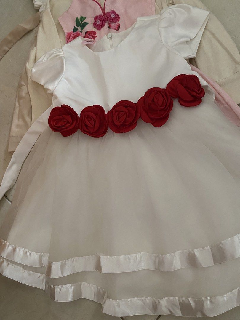 5pcs 1-3yo Toddler Girls Dresses Bundle Guess Denim, White Rose flower girl wedding, Pink Floral cheongsam chinese new year CNY (Category: Babies & Kids Fashion) located in Kuala Lumpur. Submitted by silentsilverz (Listing ID 1451803520, Image 3). Description: 3 pcs dresses like new. 2 dresses Preloved, giving for free. Blue denim branded: Guess. .