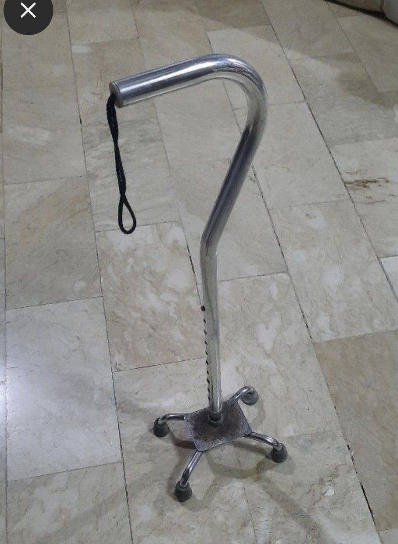 Adjustable Quad Cane with Hand Strap (Category: Medical Supplies & Tools) located in Manila. Submitted by d_of_olx (Listing ID 1451736086, Image 1). Description: - Sturdy metal frame quad cane - Adjustable height for personalized comfort - Four non-slip feet for enhanced stability - Convenient rubber strap for easy carrying - Provides excellent extra support for users.