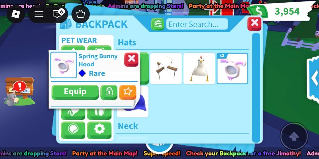 adopt me: spring bunny hood (Category: In-Game Products) located in Kuala Lumpur. Submitted by eathorseshit (Listing ID 1451874361, Image 1). Description: .
