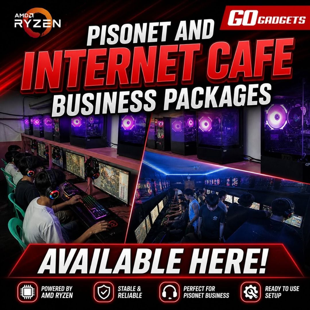 AMD Ryzen Gaming PCs for Internet Cafe Business (Category: Desktops) located in Caloocan City. Submitted by brightfalcon.8419cc (Listing ID 1451809499, Image 2). Description: - Complete gaming PC setups for internet cafes - Powered by reliable AMD Ryzen processors - Stable and dependable systems - Perfect for pisonet businesses - Ready-to-use and easy to deploy.