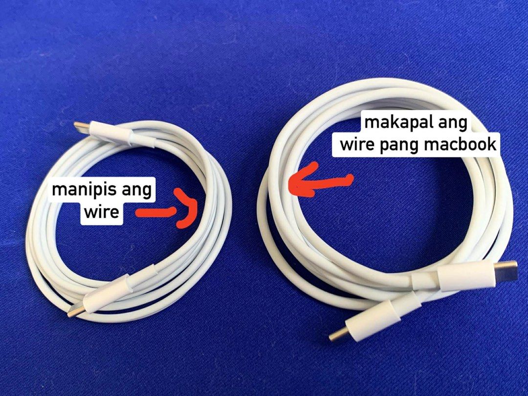Apple MacBook & iPad Type C Cable (makapal ang wire) (Category: Chargers & Cables) located in San Juan City. Submitted by ph_gadgets_hub (Listing ID 1451897872, Image 2). Description: MacBook Air / MacBook Pro Type C Cable Charger. The (USB-C) Type c Cable. efficiently charges at home, in the office, or on the go. It’s a compatible MacBook Type c charger.💖 𝐅𝐋𝐀𝐒𝐇 𝐒𝐀𝐋𝐄🔥 ₱700 Type C to Type C MacBook and iPad Cable (2m) 🚖Same Day Deliver