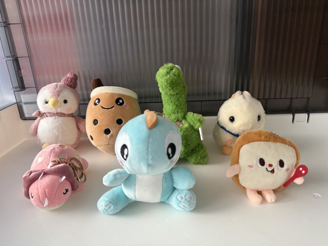 assorted plush keychains (Category: Plushies & Soft Toys) located in Singapore. Submitted by tatty83 (Listing ID 1451828272, Image 1). Description: all are $3 ea except penguin; $5 $15 take all~~~.