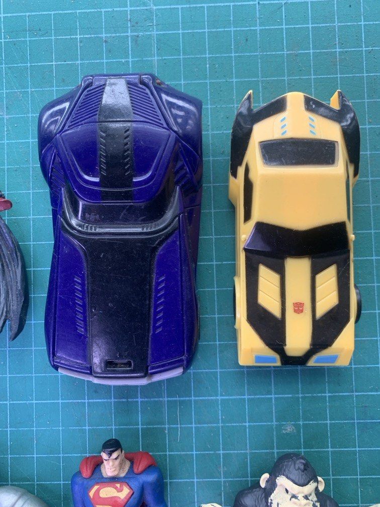 Assorted Toys - Superman Batcar Bumblebee Stretch toys (Category: Vehicle & Diecast Models) located in Carmona. Submitted by bihira (Listing ID 1451732221, Image 3). Description: Assorted Toys - Superman Batcar Bumblebee Stretch toys - WYSIWYG - Free fodders - Bumblebee Car - Hasbro - Batmobile - Hotwheels - Dc Superman - with markings - Gorilla and Cyborg Stretcherz.