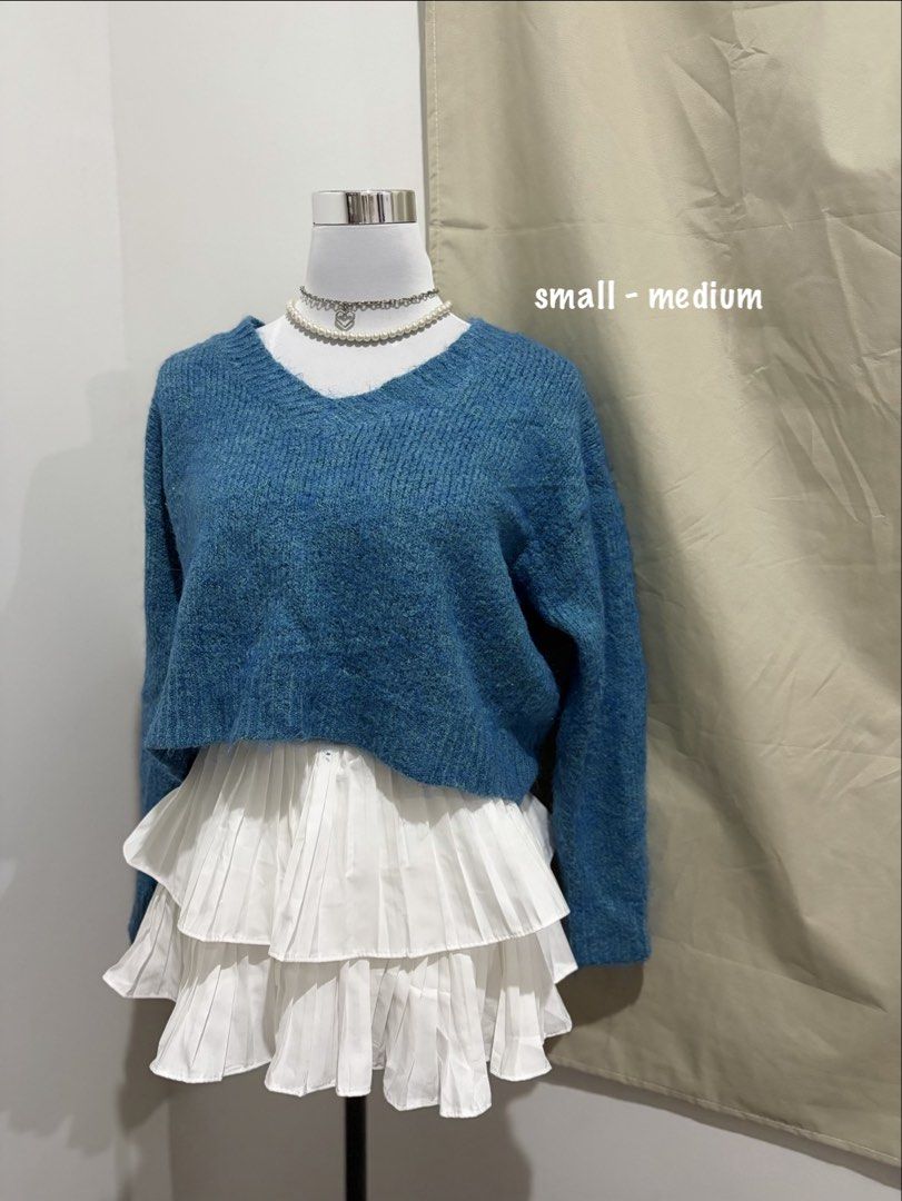 Assorted Women's Tops and Cardigans - Various Sizes (Category: Others Tops) located in Paranaque City. Submitted by jashideclutter (Listing ID 1451850724, Image 3). Description: - Green ruffled blouse (fits XS-S) - Brown textured cardigan (fits M-L) - Blue V-neck sweater (fits S-M) - Beige collared blouse (fits S-M) - Pink ribbed cardigan (fits S-M).