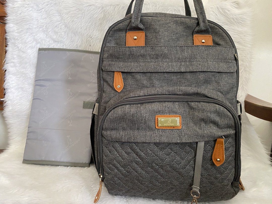 BabbleRoo Diaper Bag Backpack (Category: Diaper Bags & Wetbags) located in San Manuel. Submitted by titastreasures (Listing ID 1451705778, Image 2). Description: Pre loved from USA BabbleRoo Diaper Bag Backpack diaper backpack (size:12"x8"x16.5", 26L) foldable changing mat (size: 23"x14.5"), stroller straps, and a detachable pacifier holder - everything on-the-go parents need! .